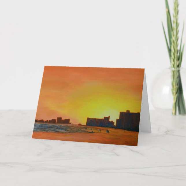 Cartão Winter Sunset N Myrtle Beach SC Greeting Card (Frente)