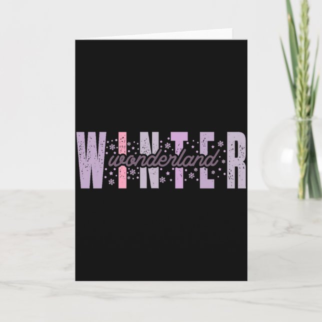 Cartão Winter Wonderland Festive Tygraphy Art  (Frente)