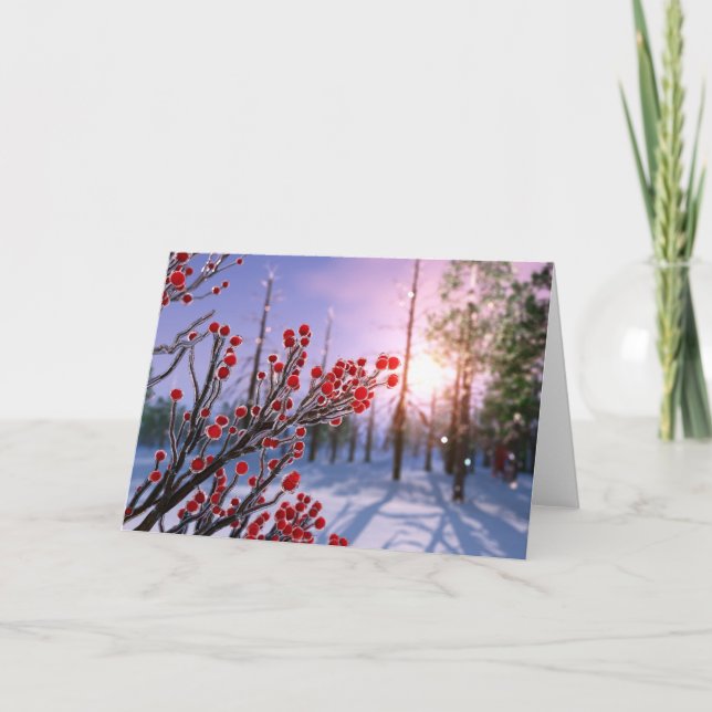 Cartão Winterberry in Ice Card (Frente)
