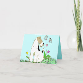 Cartão Wire Fox Terrier and Butterflies