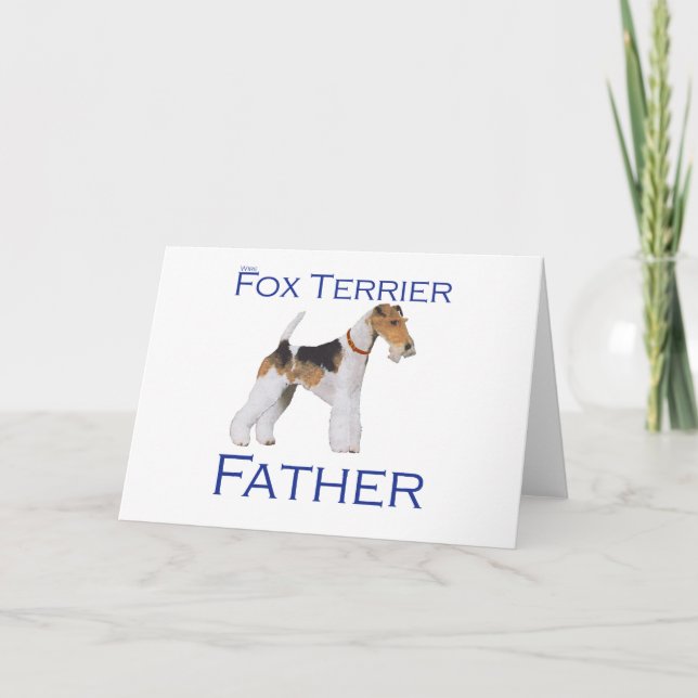 Cartão Wire Fox Terrier Dia dos Pais (Frente)