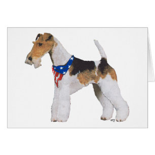 Cartão Wire Fox Terrier Patriótico