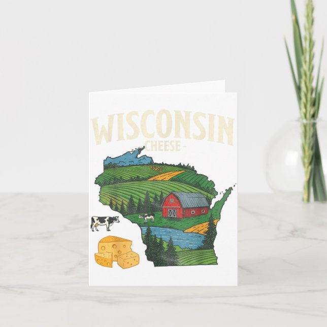 Cartão Wisconsin Cheese State Pride Farm Dairy Lover Gift (Frente)
