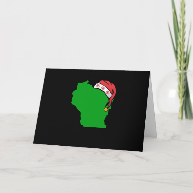 Cartão Wisconsin Christmas Cute Christmas Gift Green US (Frente)