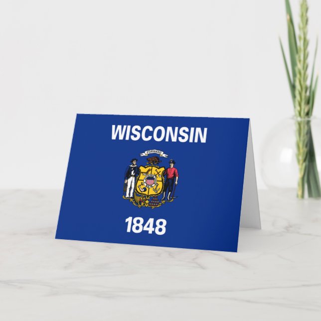 Cartão Wisconsinite Flag, Flag of Wisconsin (Frente)