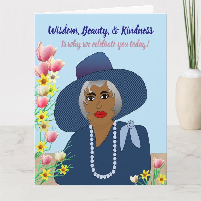 Cartão Wisdom, Beauty, & Kindness Mother Birthday (Frente)