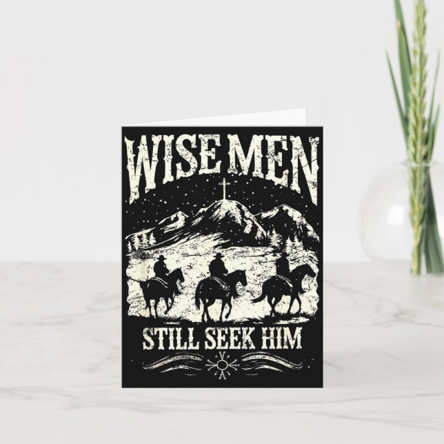 Cartão Wise Men Still Seek Him Christian Christmas Jesus  (Frente)