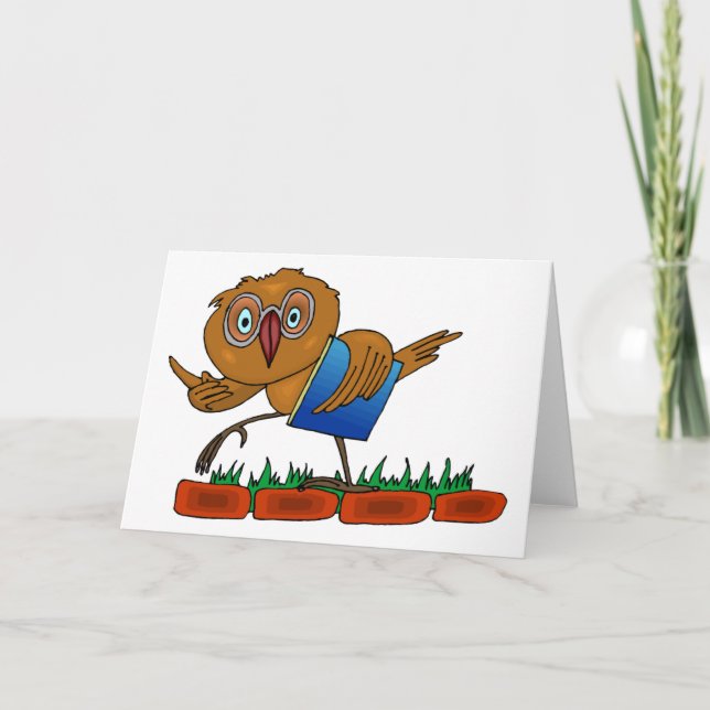 Cartão Wise Old Owl Greeting Card (Frente)