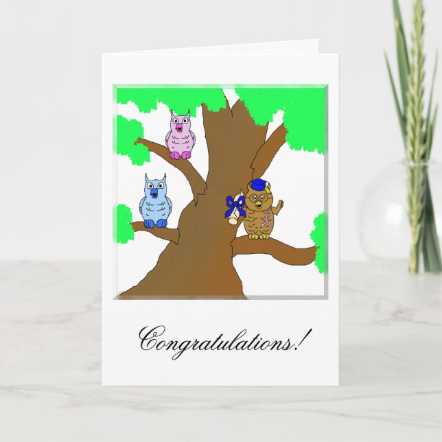 Cartão Wise Owl Greeting Card (Frente)