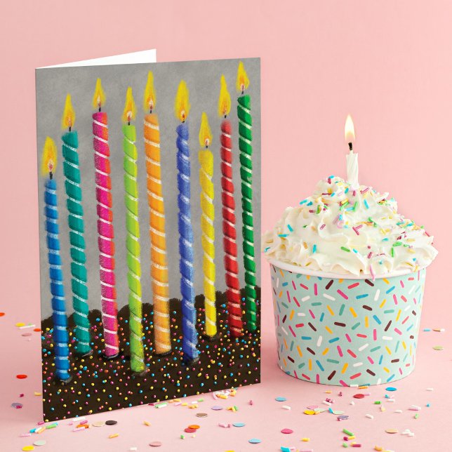 Cartão Wish Big Happy Birthday Candles (Criador carregado)
