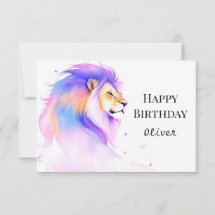 Cartão Wish Whimsical Elegant Lion Birthday