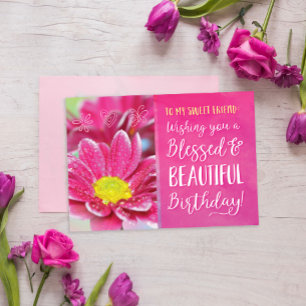 Cartão Wishing you a Blessed & Beautiful Birthday