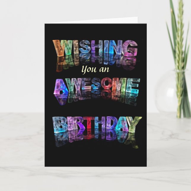 Cartão Wishing You An Awesome Birthday Card (Frente)