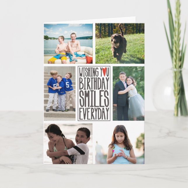 Cartão Wishing you Birthday Smiles Everyday (Frente)