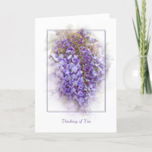 Cartão wisteria blossoms-thinking of you