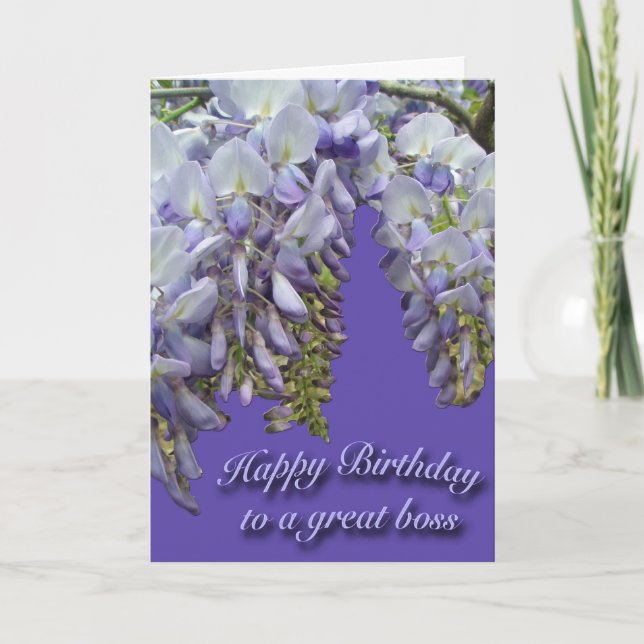 Cartão Wisteria Purple Boss Happy Birthday Card (Frente)
