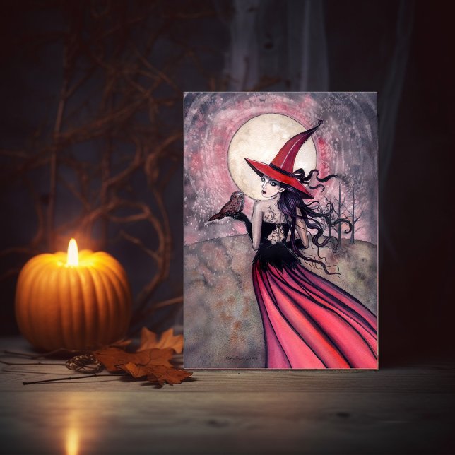 Cartão Witch and Owl Greeting Card (Criador carregado)