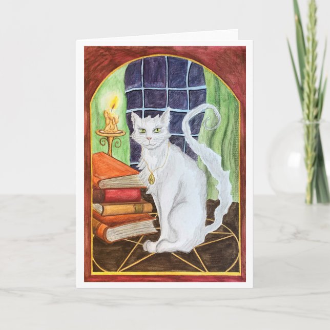 Cartão Witch Cat greeting card (Frente)