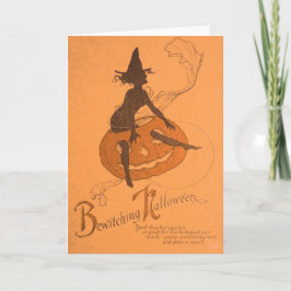 Cartão Witch Jack O Lantern Pumpkin