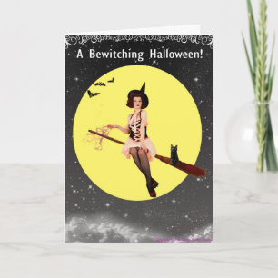 Cartão WItch Pin-Up Adorável