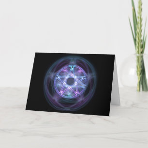 Cartão Witchcraft Blue Fire Pentagram Birthday