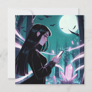 Cartão Witchy Themed Festa de aniversário Invite