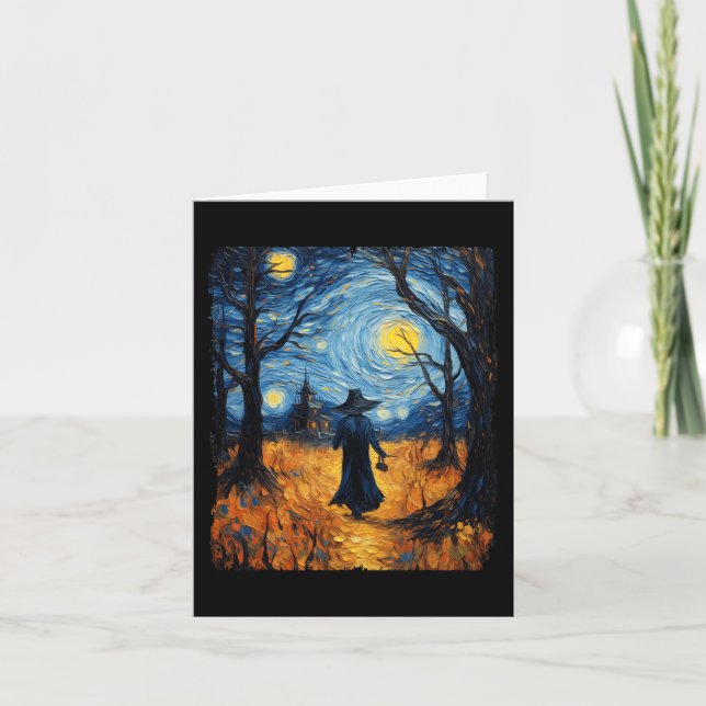 Cartão Witeen Starry Night Van Gogh Costume Art (Frente)