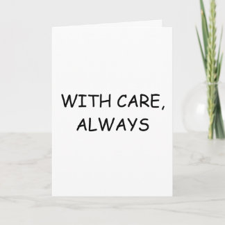 Cartão With Care, Always – Minimalist Support Card Templa