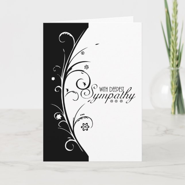 Cartão With Deepest Sympathy, understated, simple (Frente)