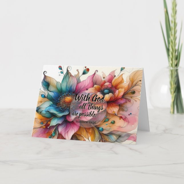 Cartão With God All Things Are Possible Scripture Card (Frente)