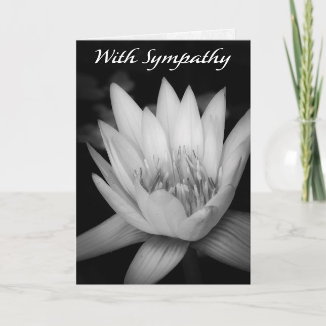 Cartão “With Sympathy” Water Lily CFolded Greeting Card (Frente)