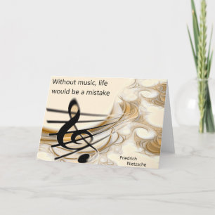 Cartão Without Music Nietzsche Quote Greeting Card
