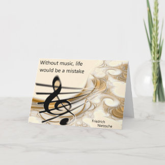 Cartão Without Music Nietzsche Quote Greeting Card