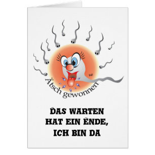 Cartão witzige Geburtsanzeige Karte