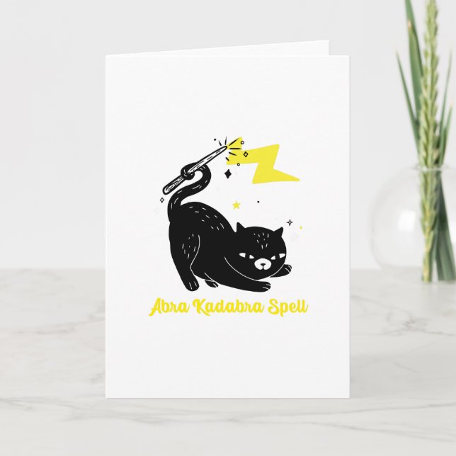 Cartão Wizard black cat - Abra Kadabra Spell (Frente)