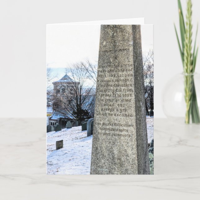 Cartão Wm. Bradford gravesite view of 1rua Parish Church (Frente)