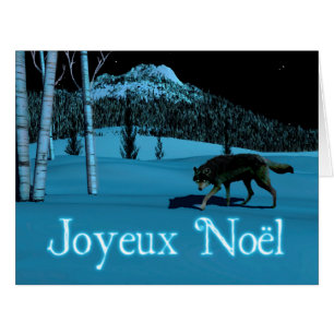 Cartão Wolf de inverno - Joyeux Noё l