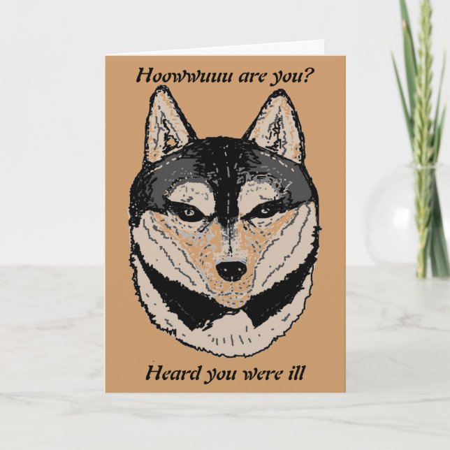 Cartão Wolf get well card (Frente)