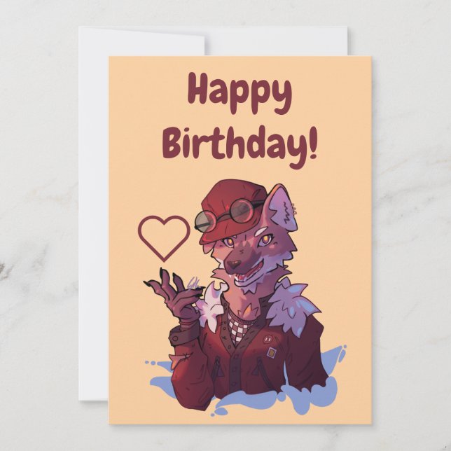 Cartão Wolf happy birthday (Frente)