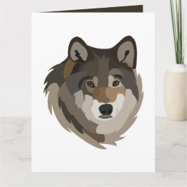 Cartão Wolf Head Animal Cinza Selvagem Wolf
