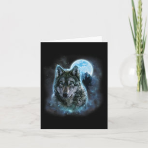 Cartão Wolf Icy Moon Galaxy Caçando Cinzas Terrestres Wol