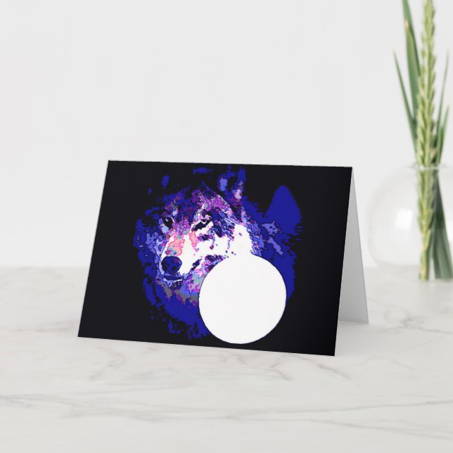 Cartão Wolf & Moon (Frente)