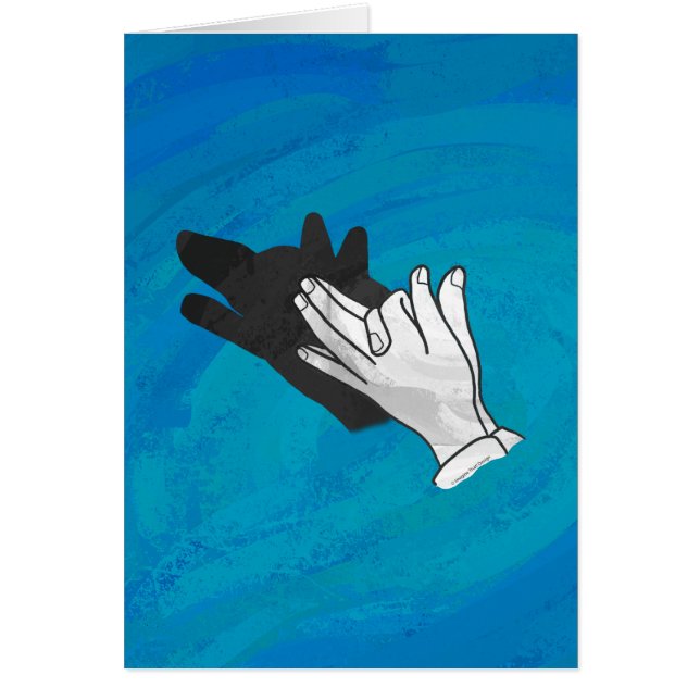 Cartão Wolf On Blue (Frente)