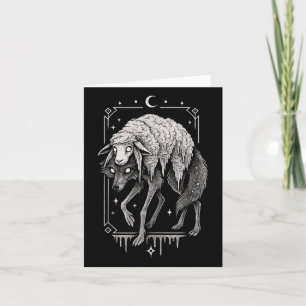 Cartão Wolf Sheep Horror Assustador Folclore Gótico Assus