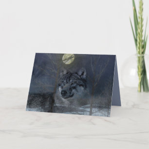 Cartão Wolf Spirit Moon Night