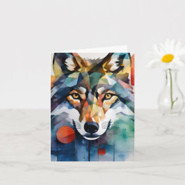 Cartão Wolf Watercolor Greeting Card