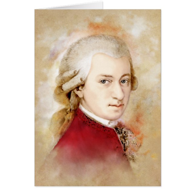 Cartão Wolfgang Amadeus Mozart im Aquarell Stil (Frente)