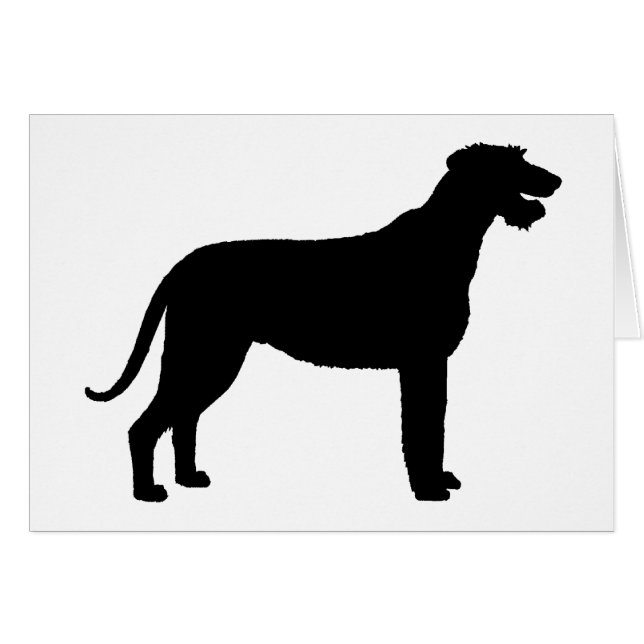Cartão Wolfhound irlandês (no preto) (Frente Horizontal)