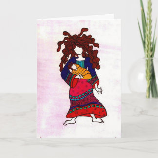 Cartão woman and child