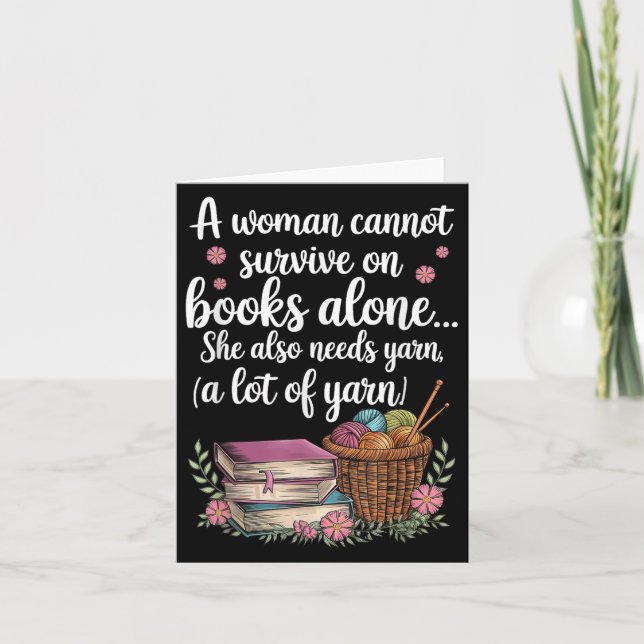 Cartão Woman Cannot Survive On Books Alone She Also Needs (Frente)